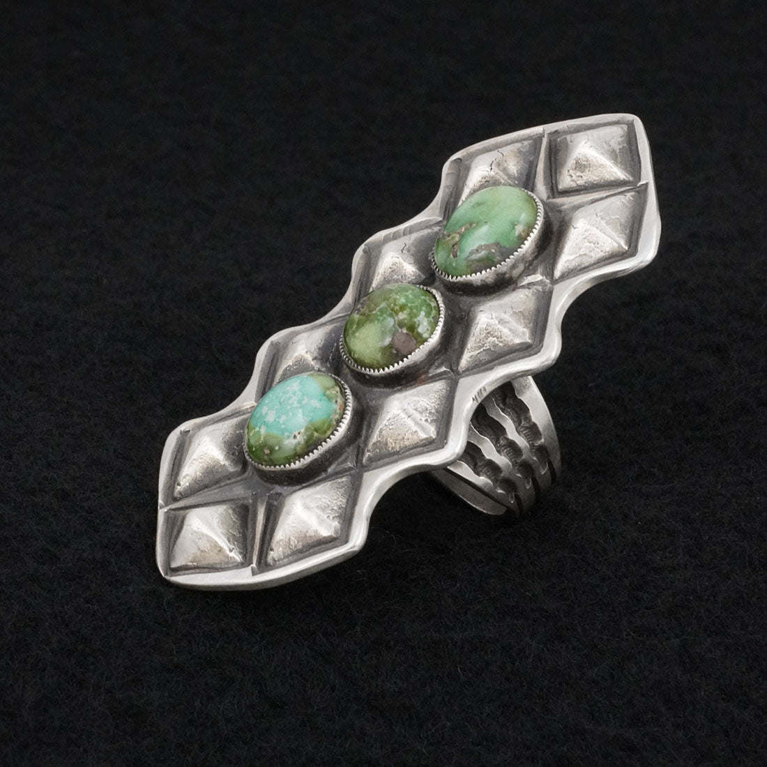 Calvin Martinez Turquoise & Sterling Silver Ring Size 8