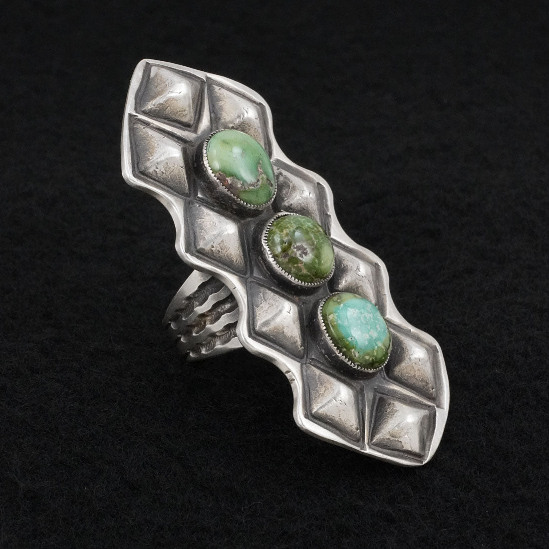 Calvin Martinez Turquoise & Sterling Silver Ring Size 8