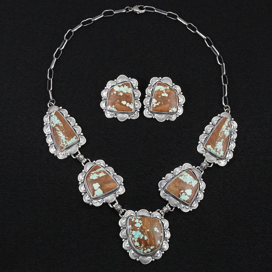 Bob Becenti Turquoise & Sterling Silver Necklace Set