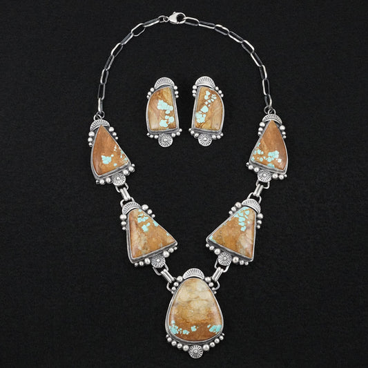 Bob Becenti Turquoise & Sterling Silver Necklace Set