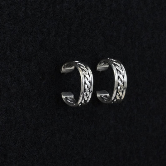 Elaine Tahe Sterling Silver Hoop Earrings