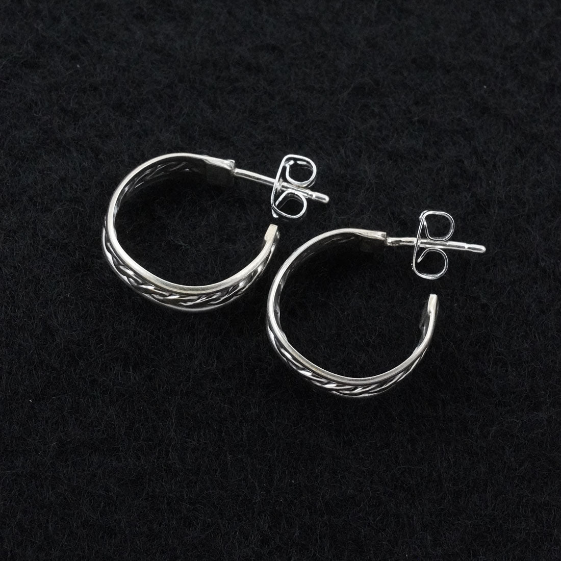 Elaine Tahe Sterling Silver Hoop Earrings