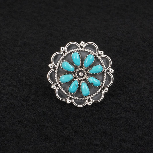 Gerald Mitchell Turquoise & Sterling Silver Ring Adjustable