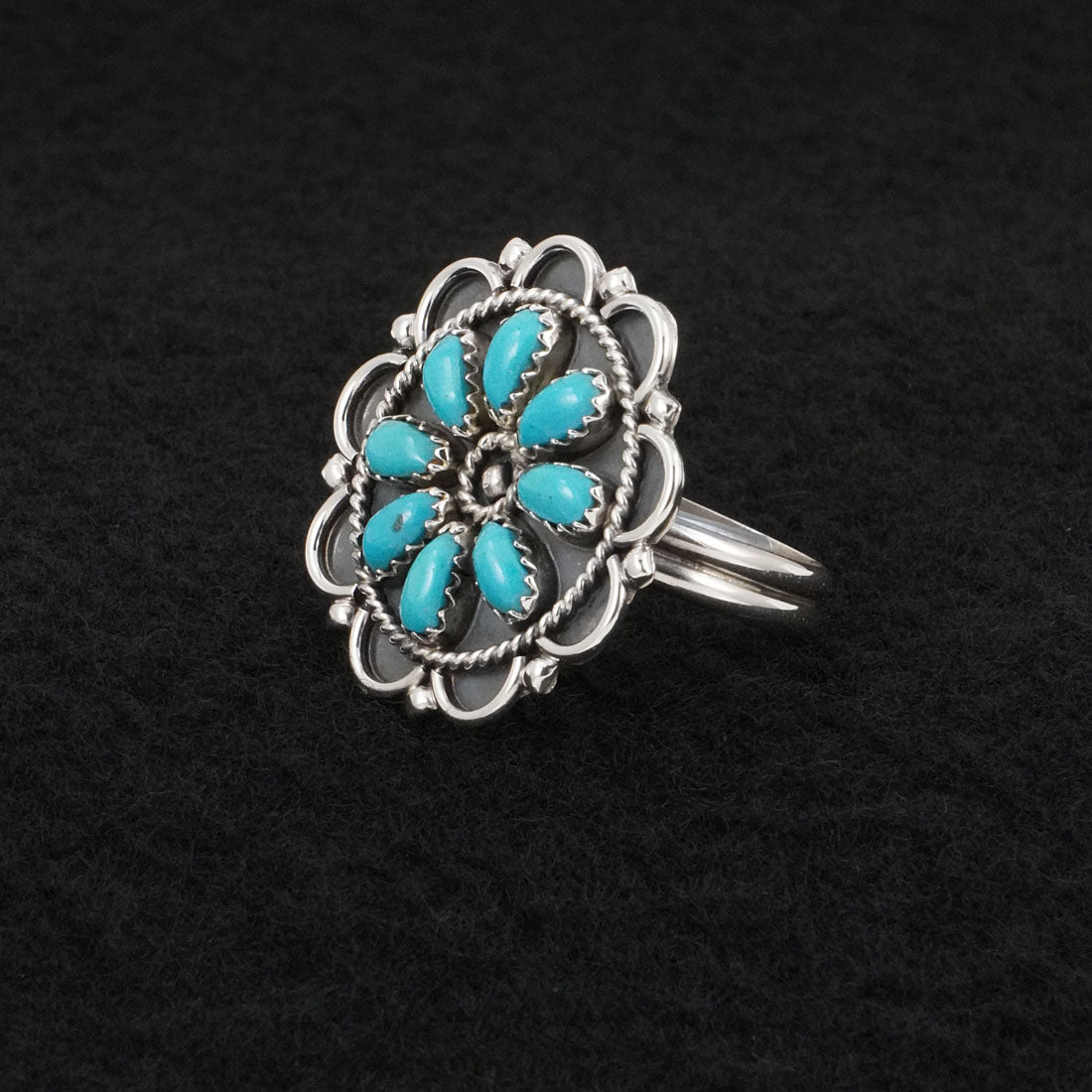 Gerald Mitchell Turquoise & Sterling Silver Ring Adjustable
