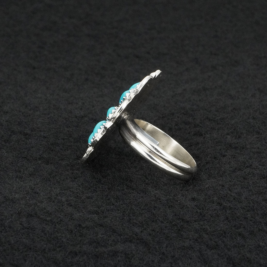 Gerald Mitchell Turquoise & Sterling Silver Ring Adjustable