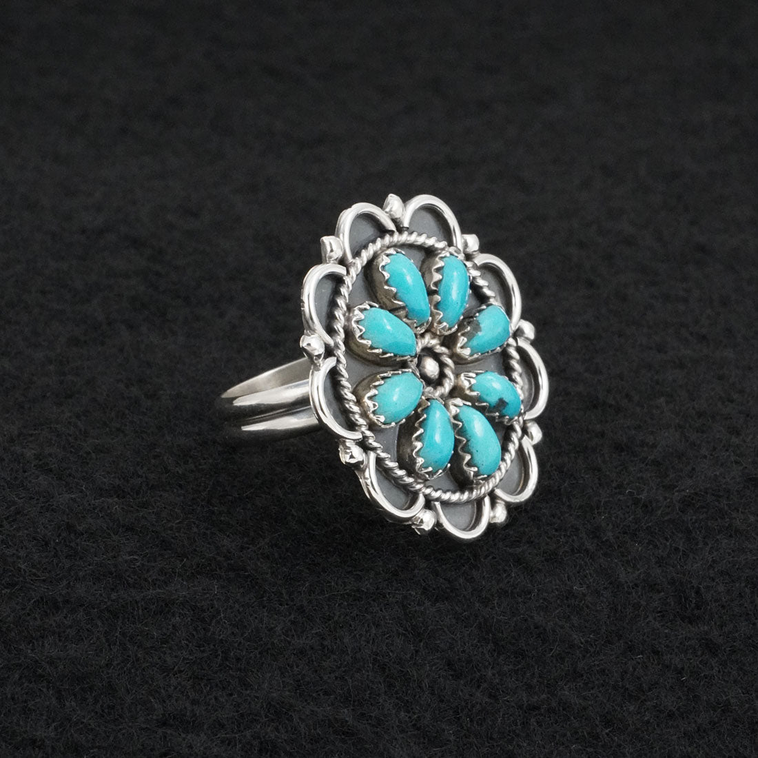 Gerald Mitchell Turquoise & Sterling Silver Ring Adjustable