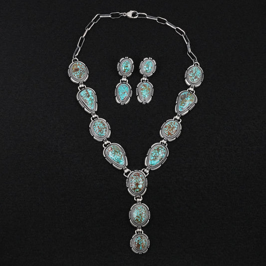 Mark Yazzie Turquoise & Sterling Silver Necklace Set