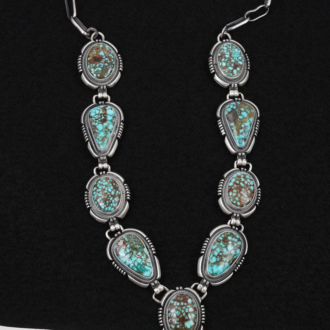 Mark Yazzie Turquoise & Sterling Silver Necklace Set
