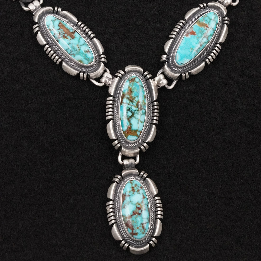 Mark Yazzie Turquoise & Sterling Silver Necklace Set