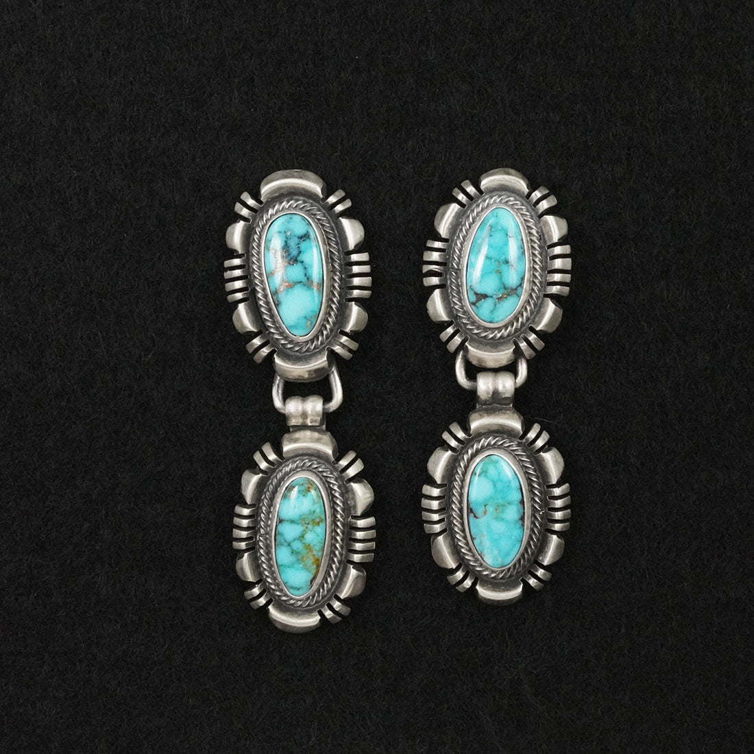 Mark Yazzie Turquoise & Sterling Silver Necklace Set