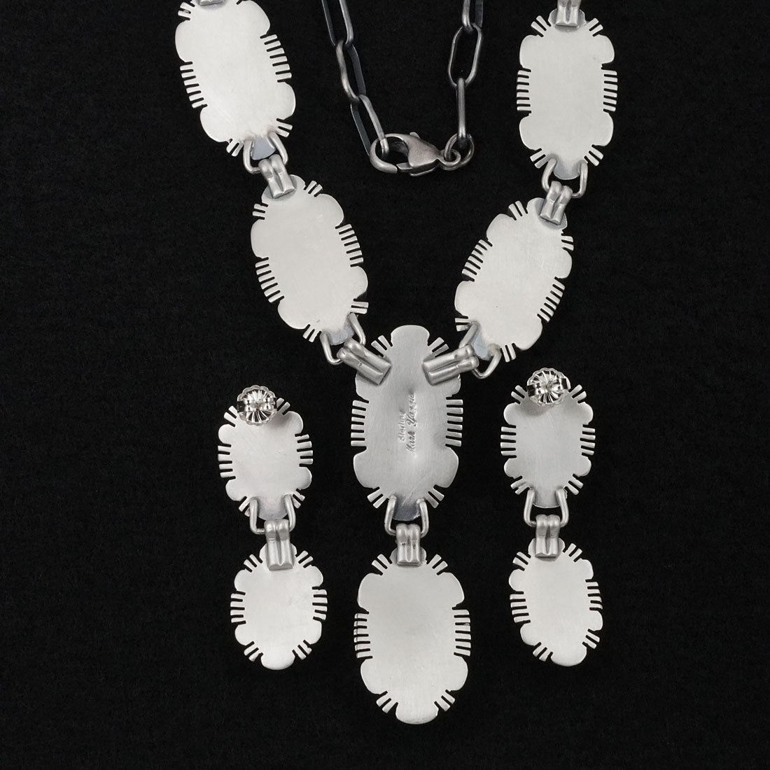 Mark Yazzie Turquoise & Sterling Silver Necklace Set