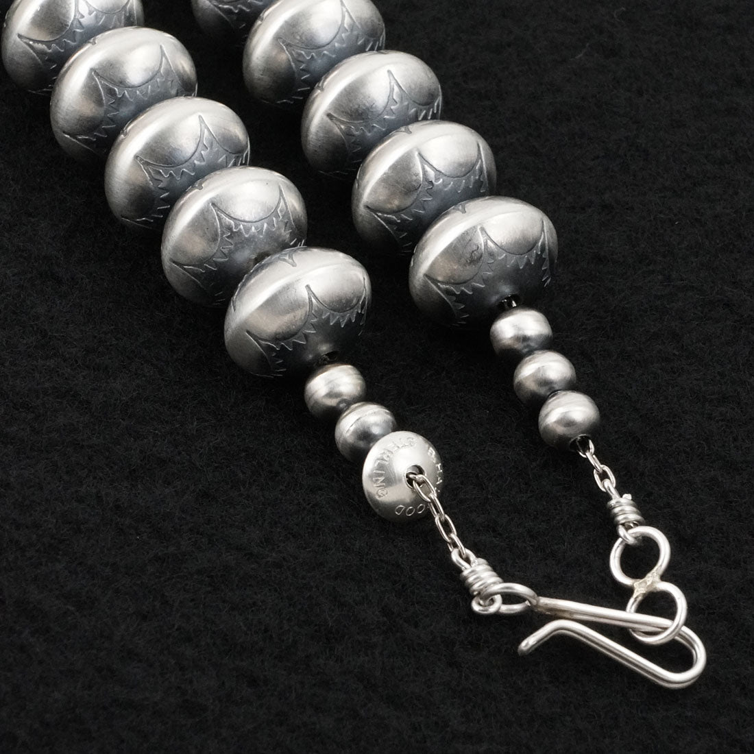Dorinda Mariano Sterling Silver Navajo Pearl Necklace 24"