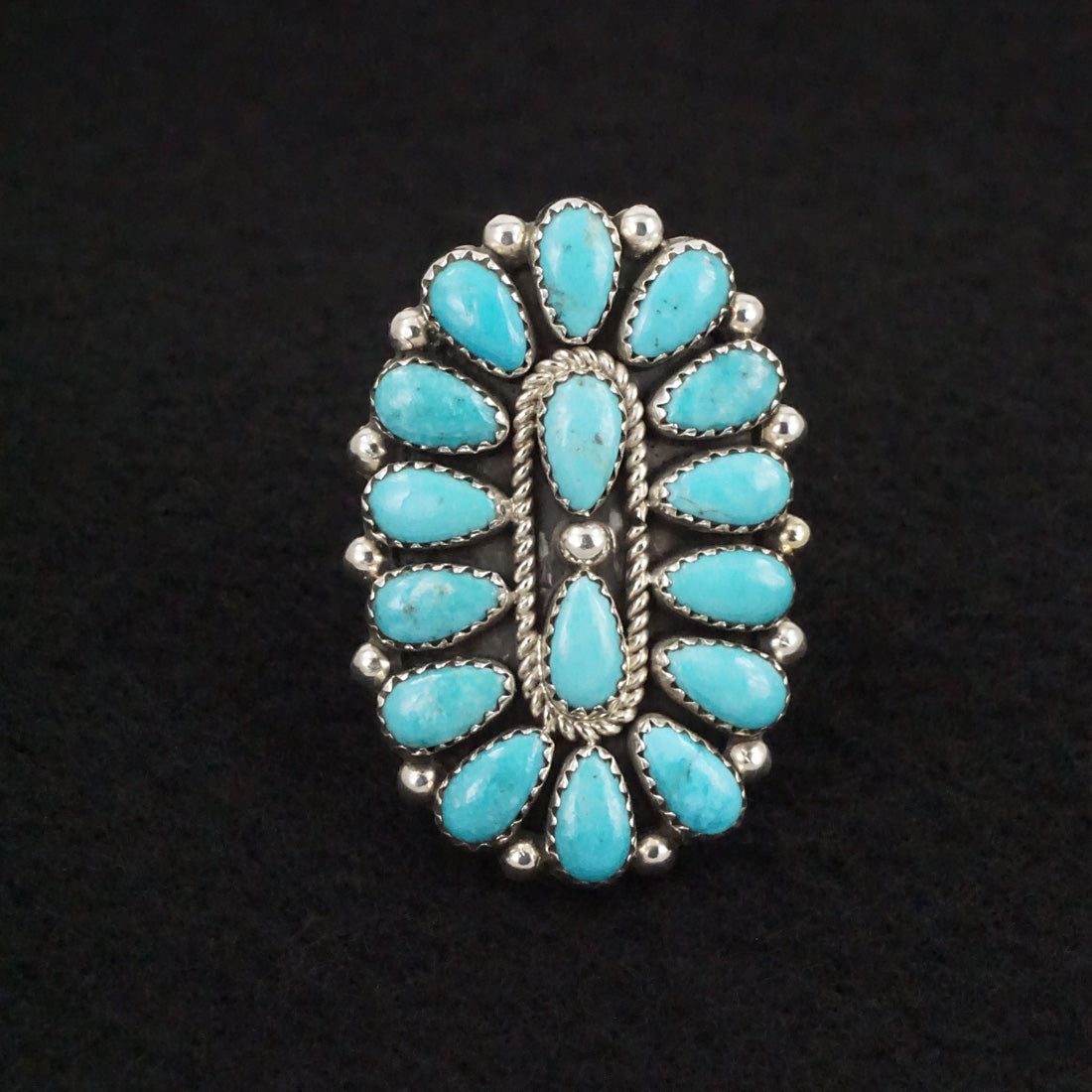 Eunise Wilson Turquoise & Sterling Silver Ring Size 8