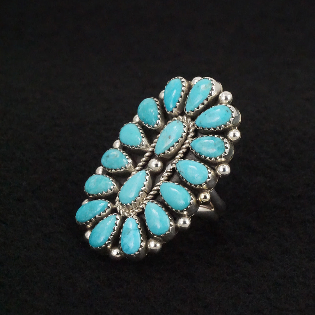 Eunise Wilson Turquoise & Sterling Silver Ring Size 8