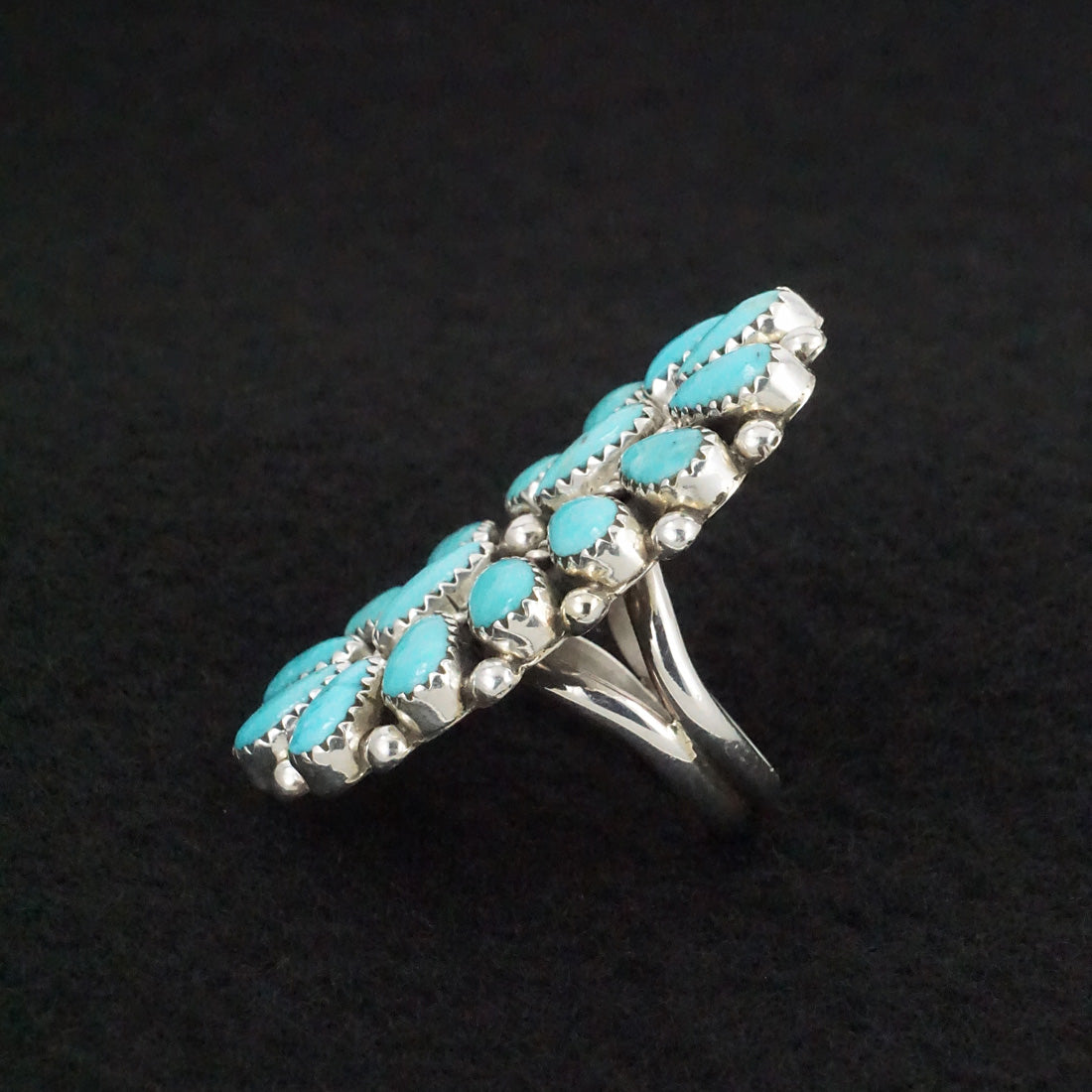 Eunise Wilson Turquoise & Sterling Silver Ring Size 8