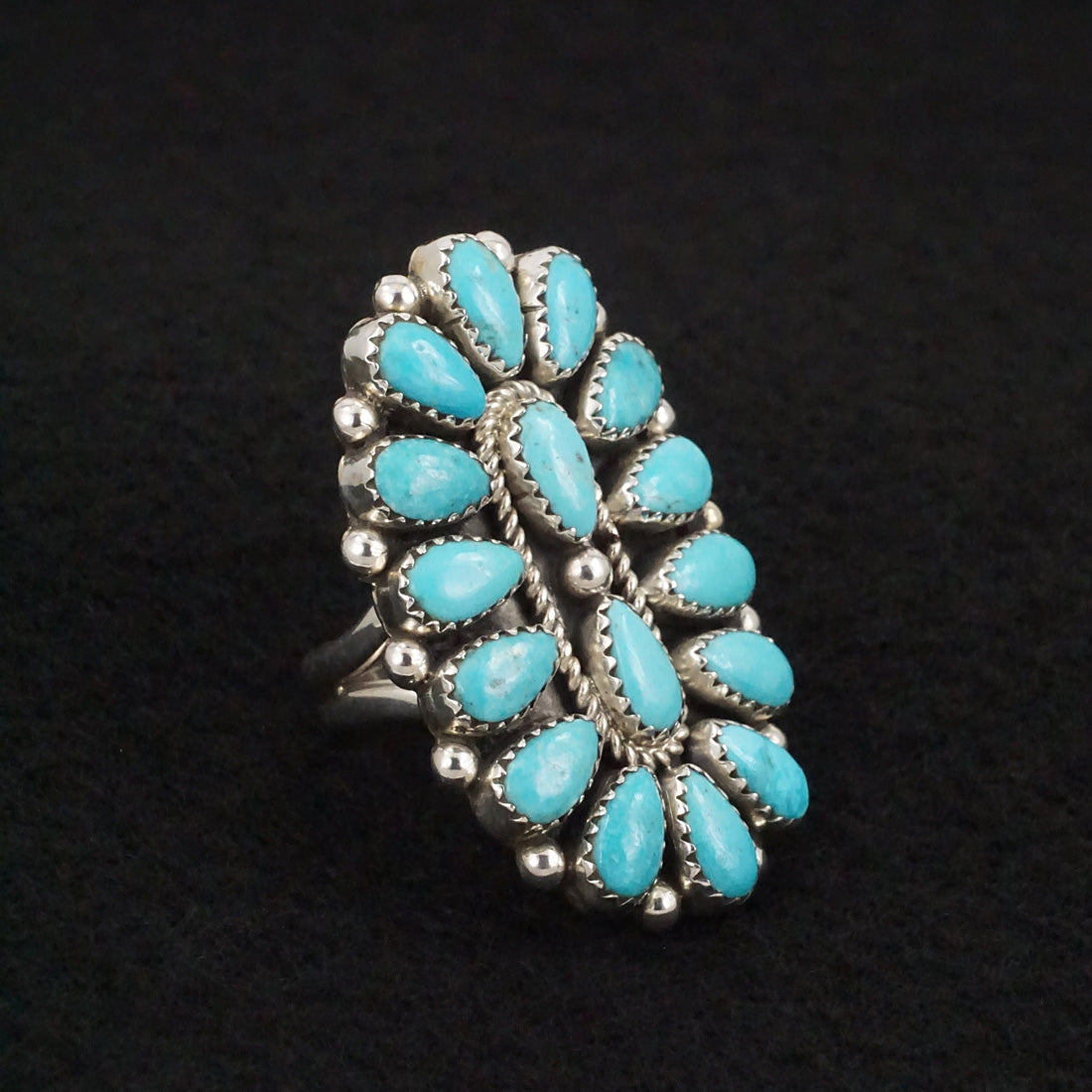 Eunise Wilson Turquoise & Sterling Silver Ring Size 8