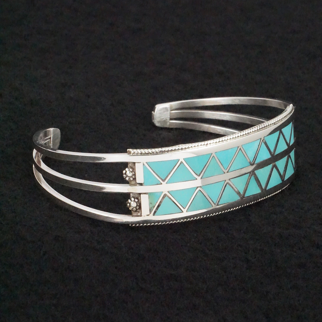 Claudine Haloo Turquoise & Sterling Silver Bracelet