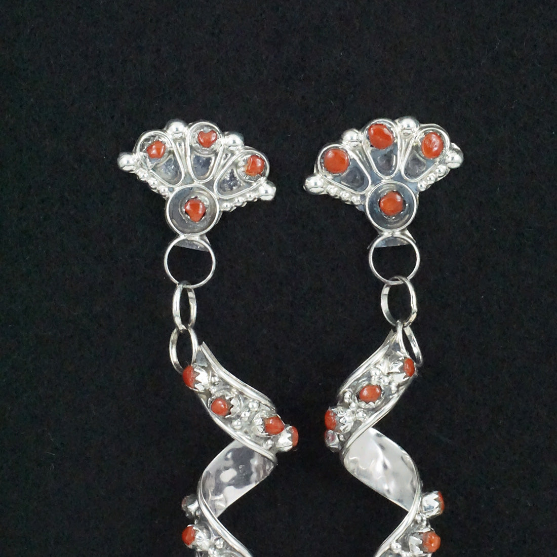 Joanne Cheama Coral & Sterling Silver Earrings