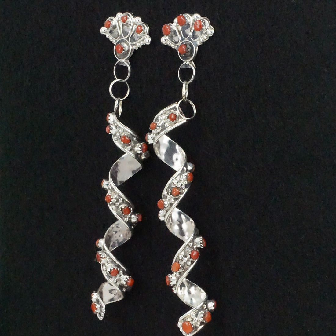 Joanne Cheama Coral & Sterling Silver Earrings