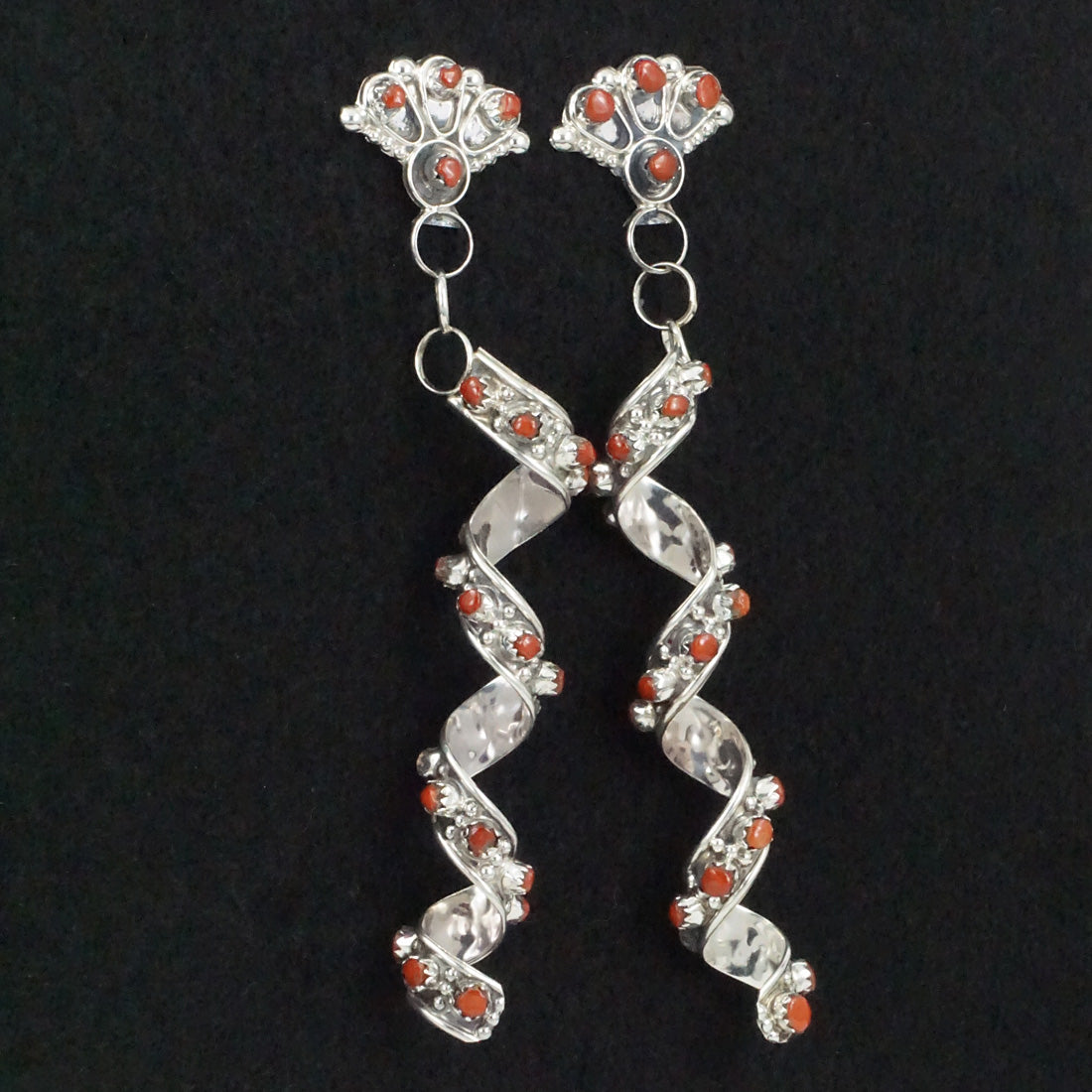 Joanne Cheama Coral & Sterling Silver Earrings