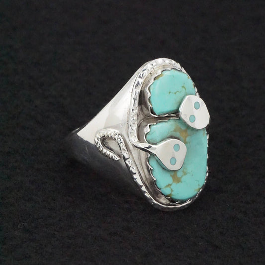 Joy Calavaza Turquoise & Sterling Silver Ring Sz. 13.25