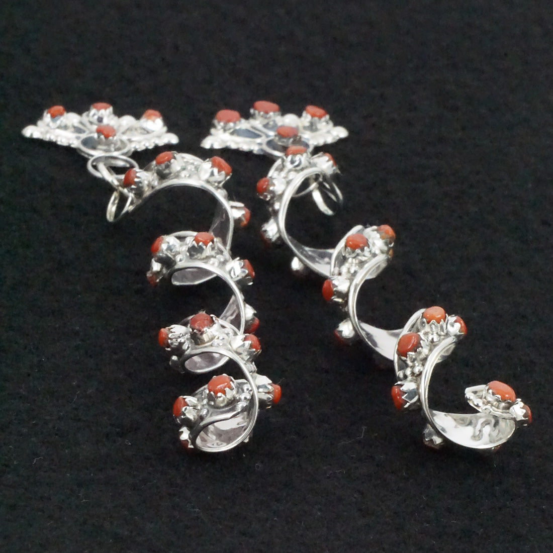 Joanne Cheama Coral & Sterling Silver Earrings