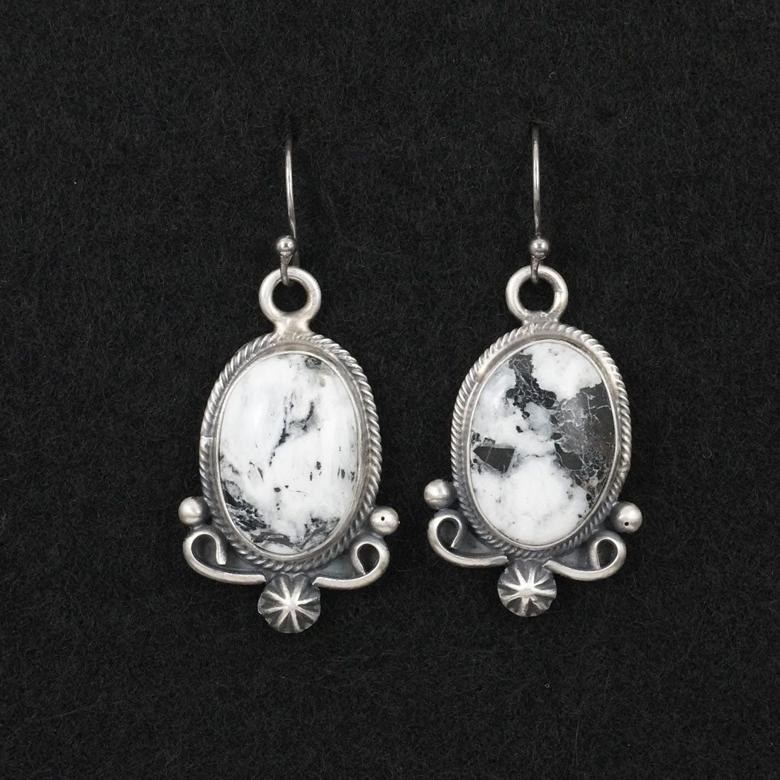 Paul Livingston White Buffalo & Sterling Silver Squash Blossom Set