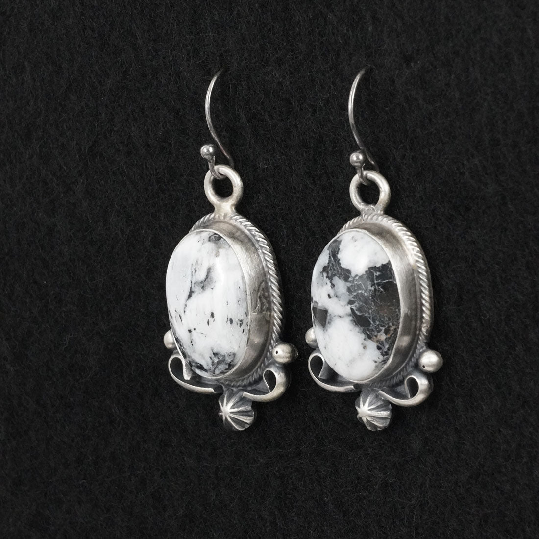 Paul Livingston White Buffalo & Sterling Silver Squash Blossom Set