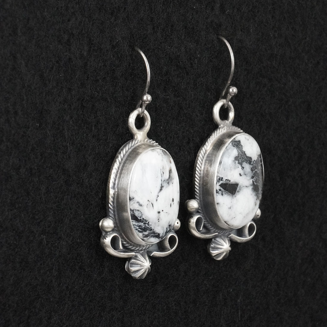 Paul Livingston White Buffalo & Sterling Silver Squash Blossom Set