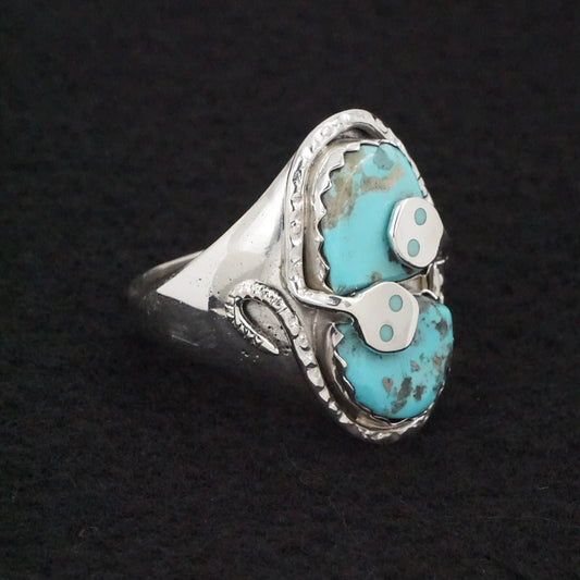 Joy Calavaza Turquoise & Sterling Silver Ring Sz. 13.5