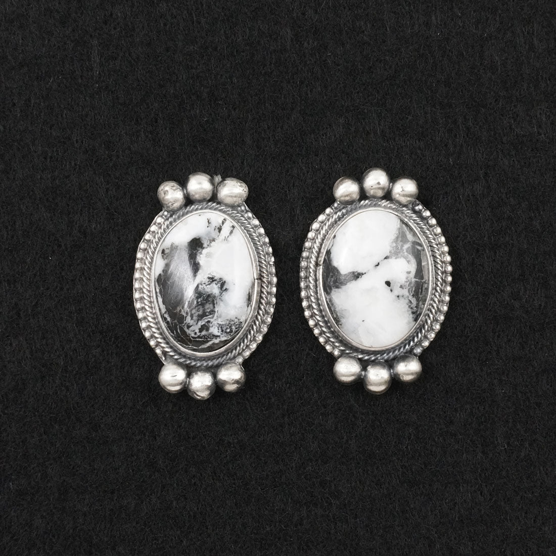 Darrin Livingston White Buffalo & Sterling Silver Squash Blossom Set