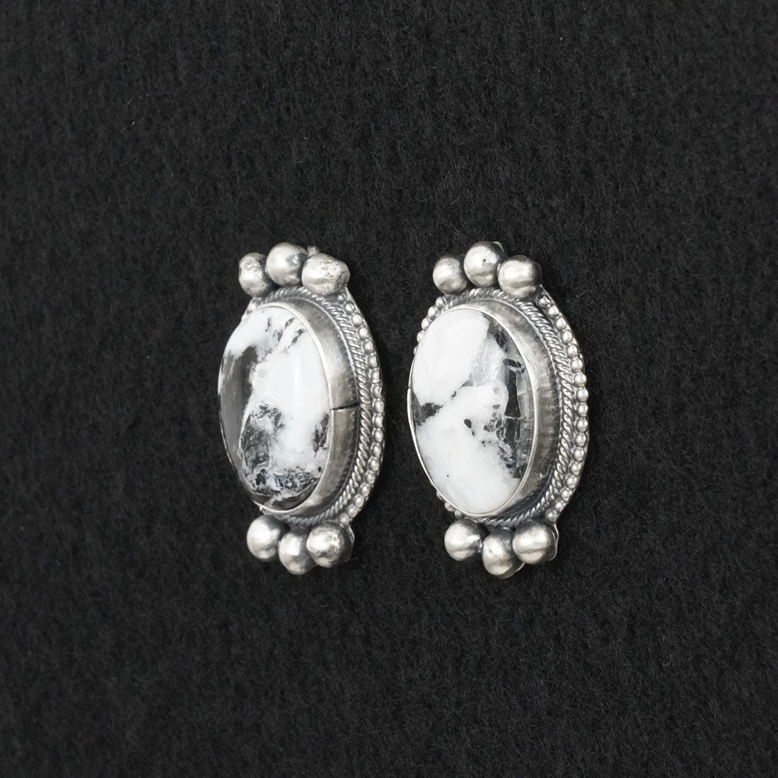 Darrin Livingston White Buffalo & Sterling Silver Squash Blossom Set