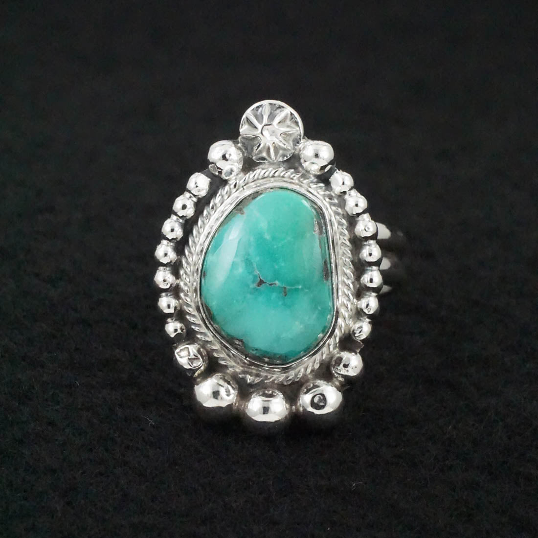 Randy Billy Turquoise & Sterling Silver Ring Size Adjustable