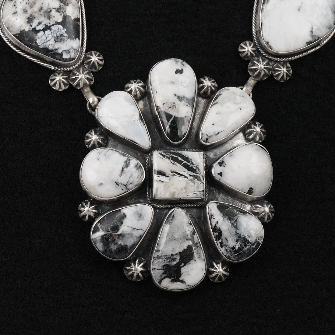 Paul Livingston White Buffalo & Sterling Silver Necklace Set