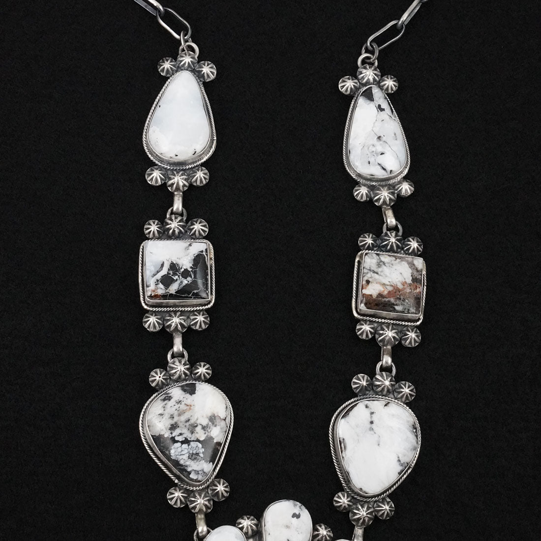 Paul Livingston White Buffalo & Sterling Silver Necklace Set