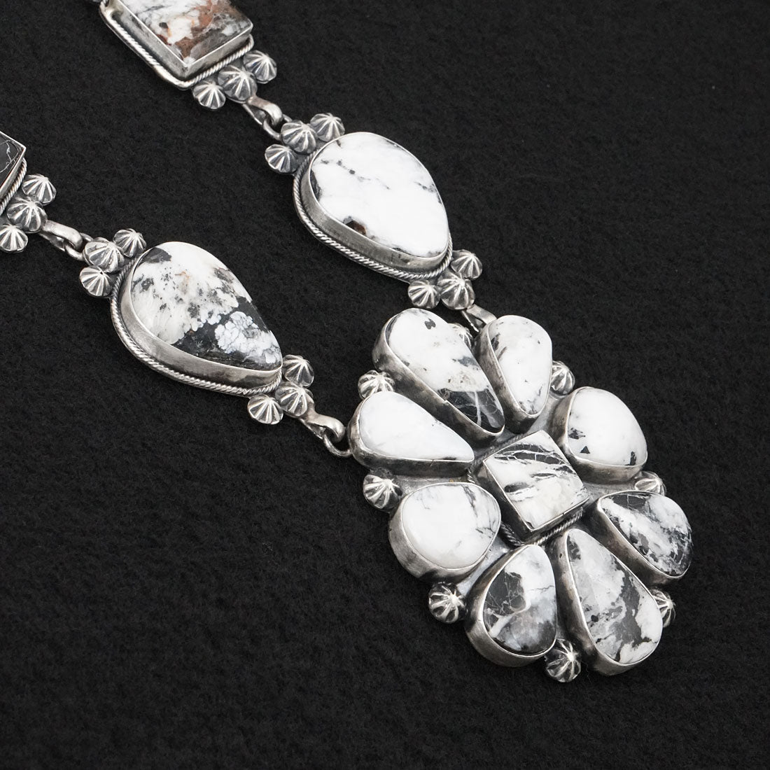 Paul Livingston White Buffalo & Sterling Silver Necklace Set