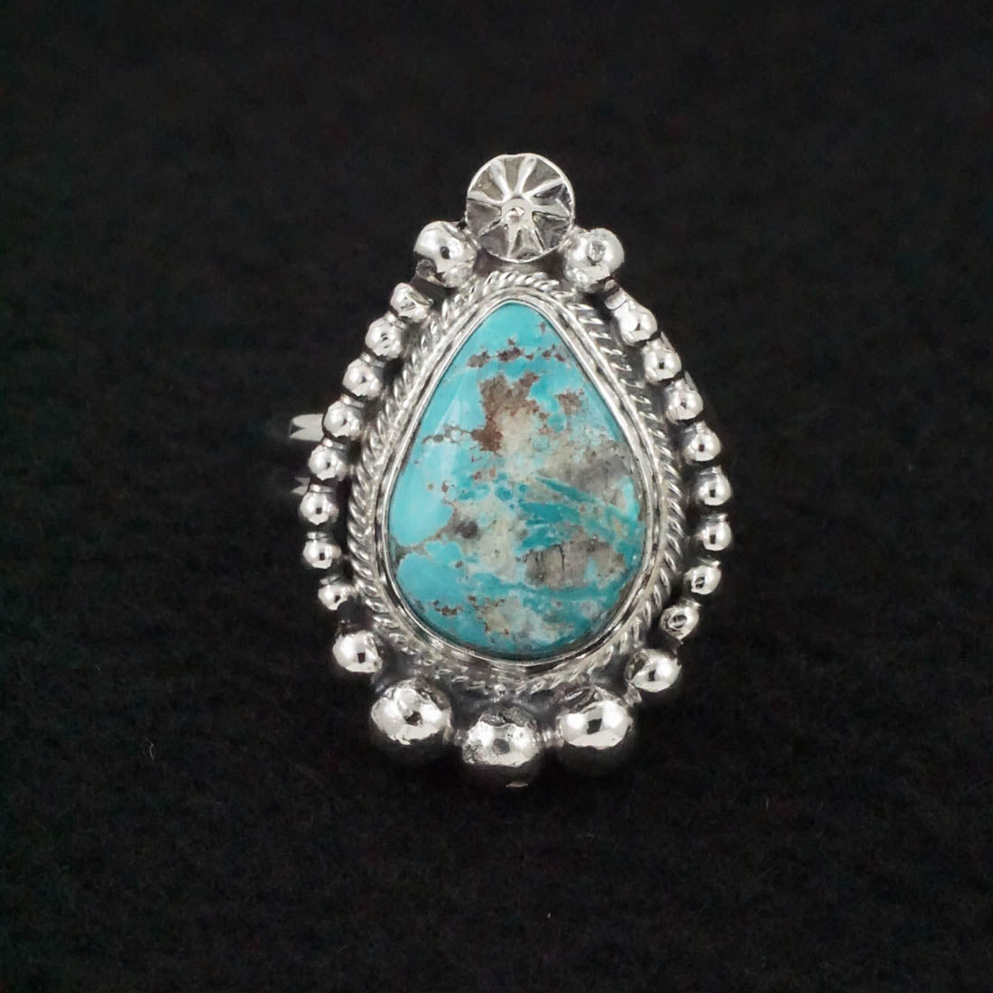 Randy Billy Turquoise & Sterling Silver Ring Size Adjustable