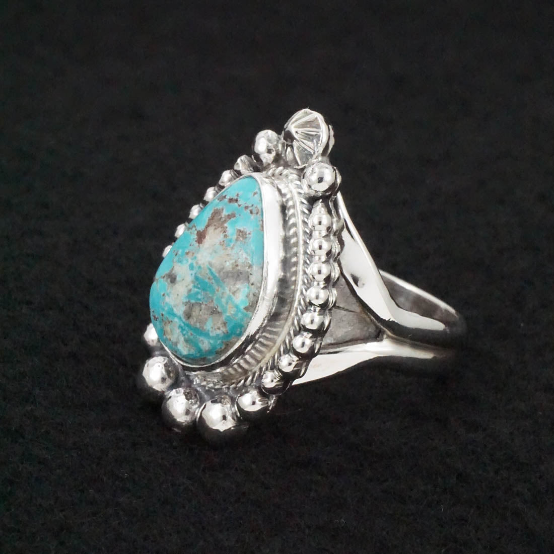 Randy Billy Turquoise & Sterling Silver Ring Size Adjustable