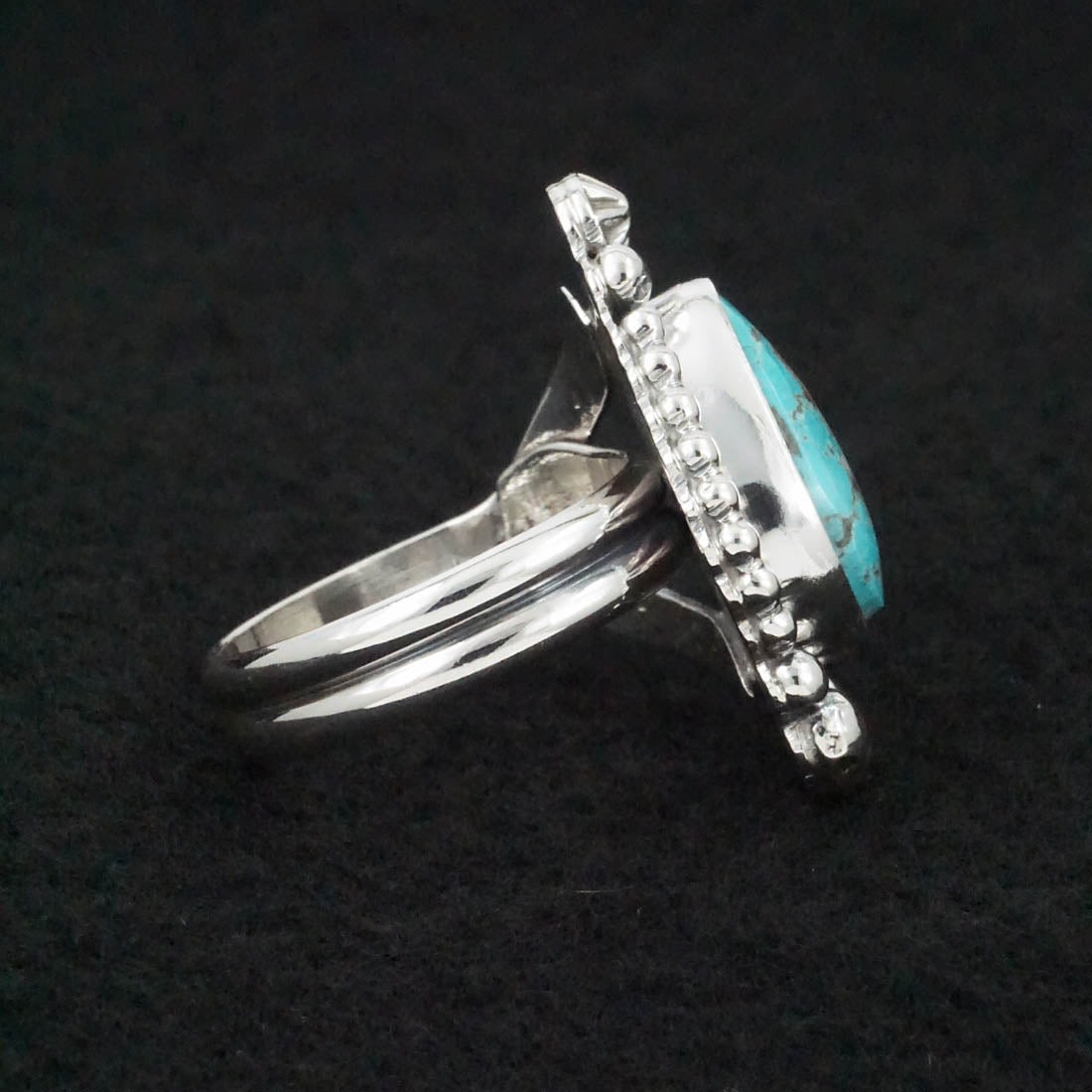 Randy Billy Turquoise & Sterling Silver Ring Size Adjustable