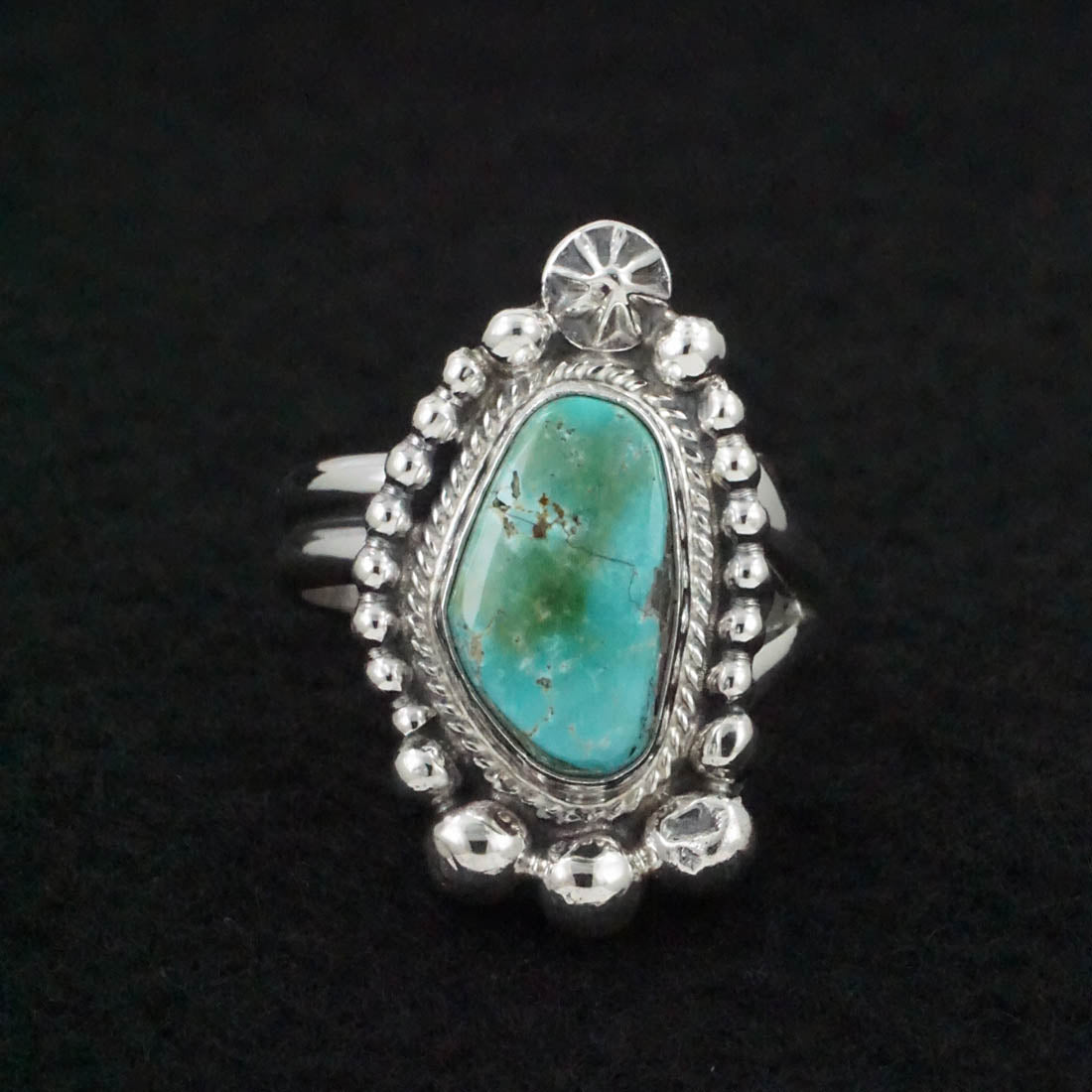 Randy Billy Turquoise & Sterling Silver Ring Size Adjustable