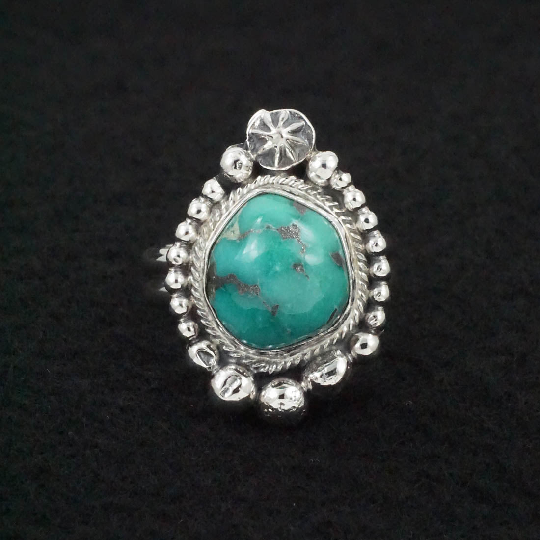 Randy Billy Turquoise & Sterling Silver Ring Size Adjustable