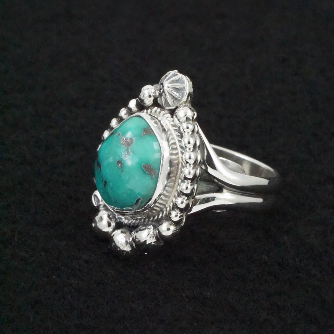 Randy Billy Turquoise & Sterling Silver Ring Size Adjustable