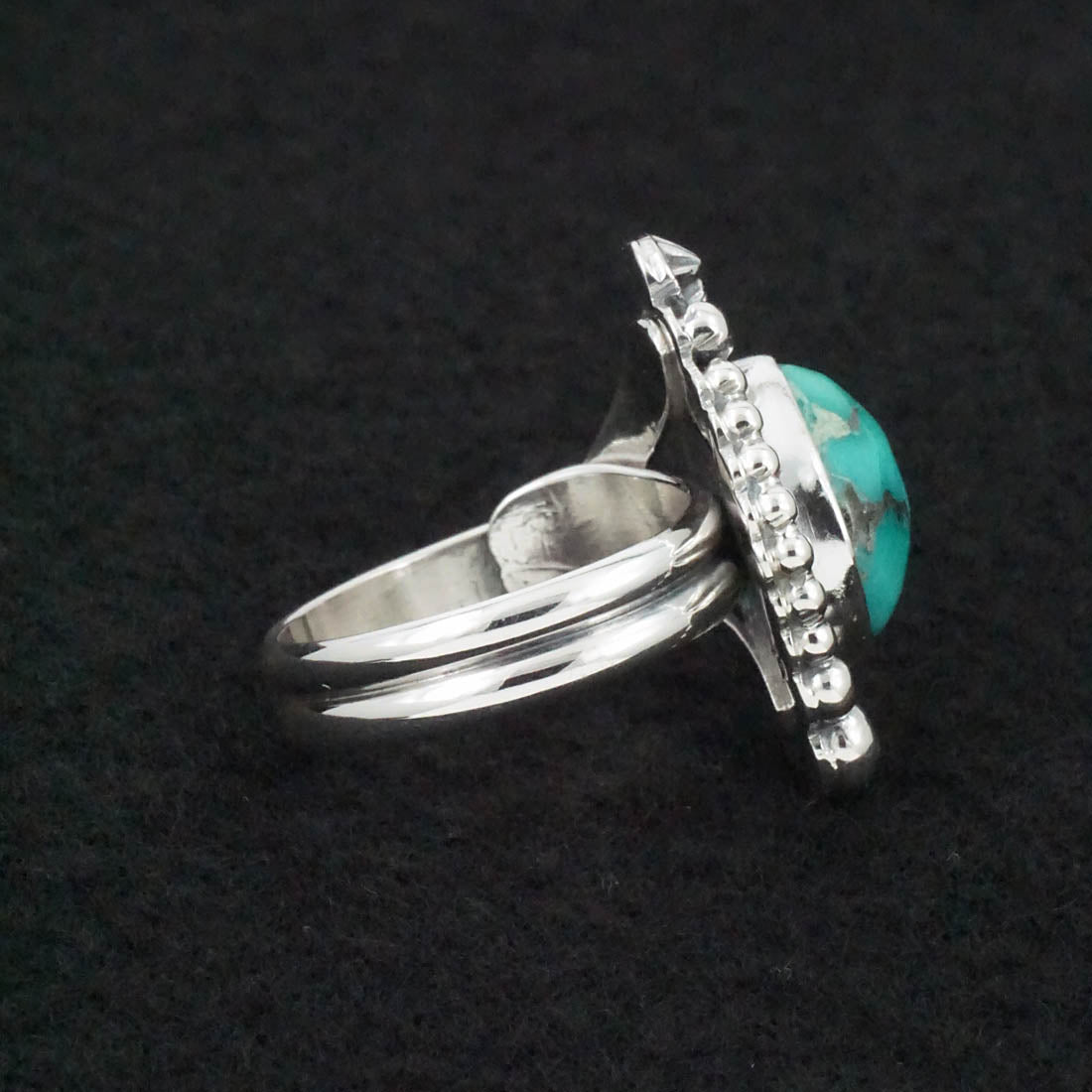 Randy Billy Turquoise & Sterling Silver Ring Size Adjustable