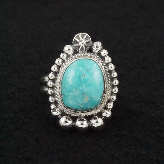 Randy Billy Turquoise & Sterling Silver Ring Size Adjustable