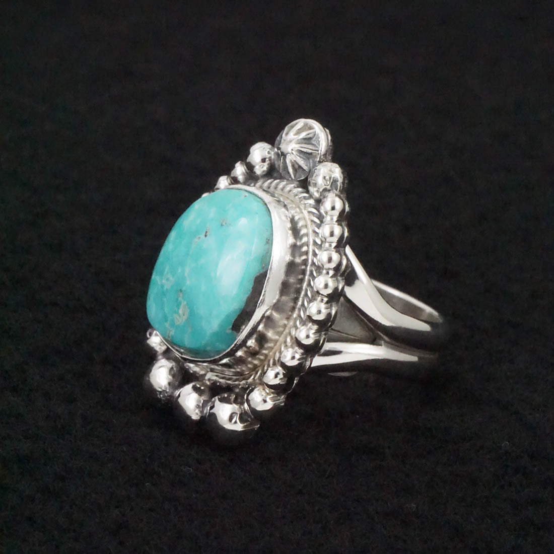 Randy Billy Turquoise & Sterling Silver Ring Size Adjustable