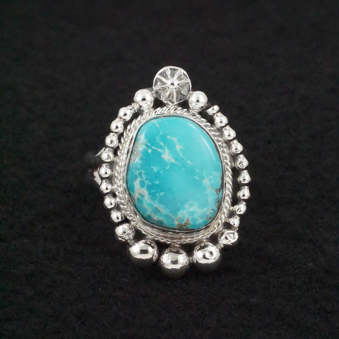 Randy Billy Turquoise & Sterling Silver Ring Size Adjustable