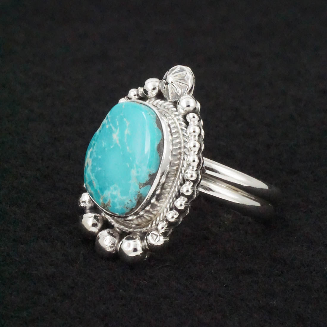 Randy Billy Turquoise & Sterling Silver Ring Size Adjustable