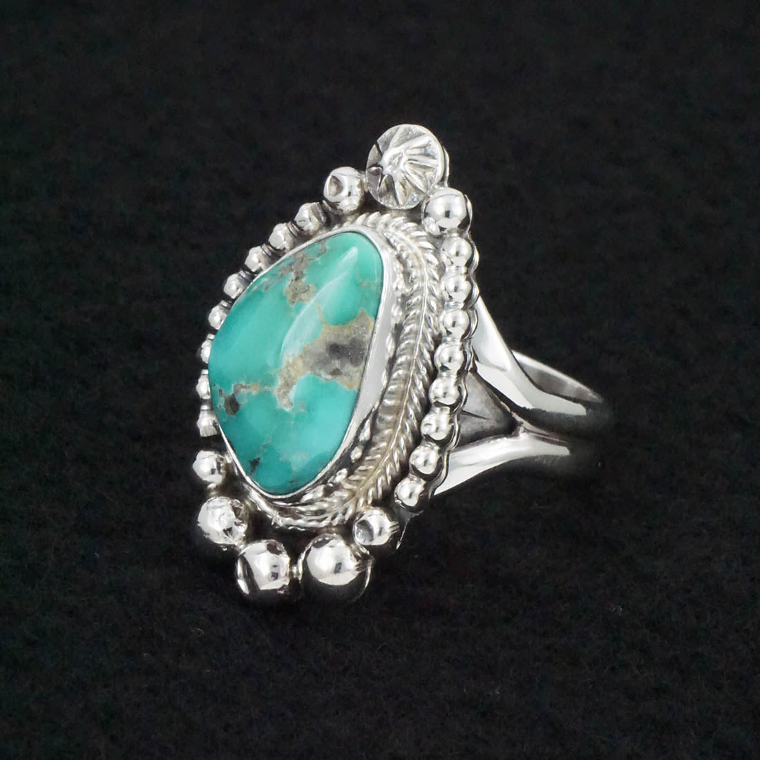 Randy Billy Turquoise & Sterling Silver Ring Size Adjustable