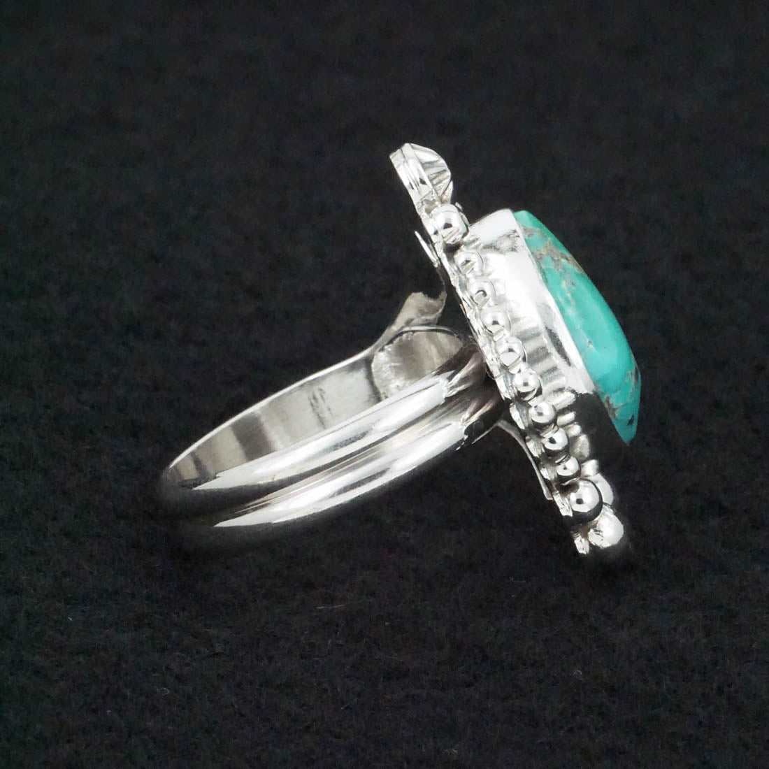 Randy Billy Turquoise & Sterling Silver Ring Size Adjustable