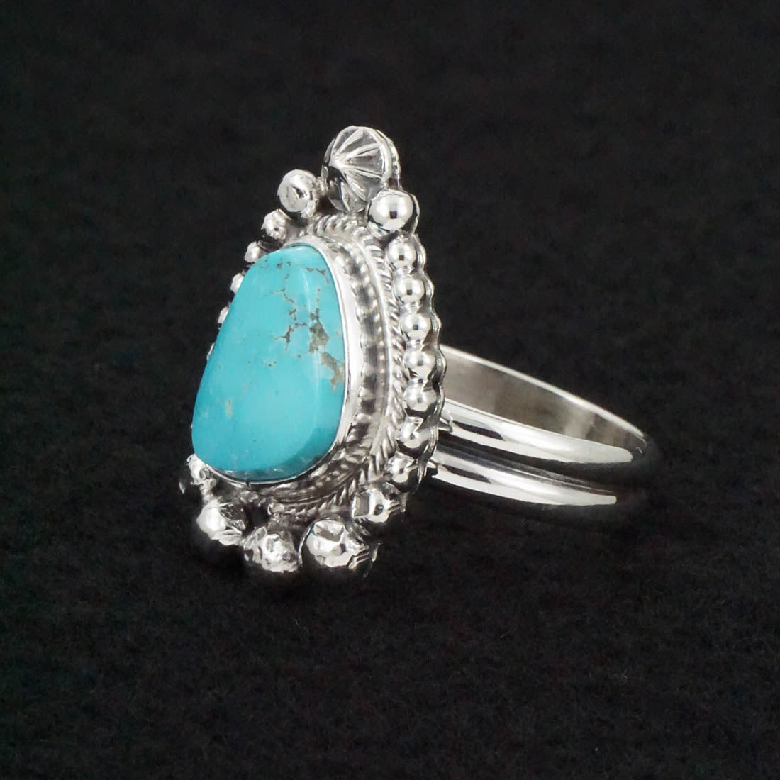 Randy Billy Turquoise & Sterling Silver Ring Size Adjustable